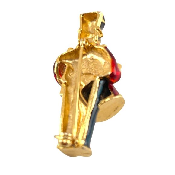 Vintage Holiday Drummer Boy Pin Brooch 1.75'' Enamel Christmas Jewelry - Picture 4 of 7